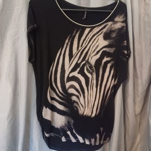 Zebra shirt, Skinny Minnie brand, size M tshirt
